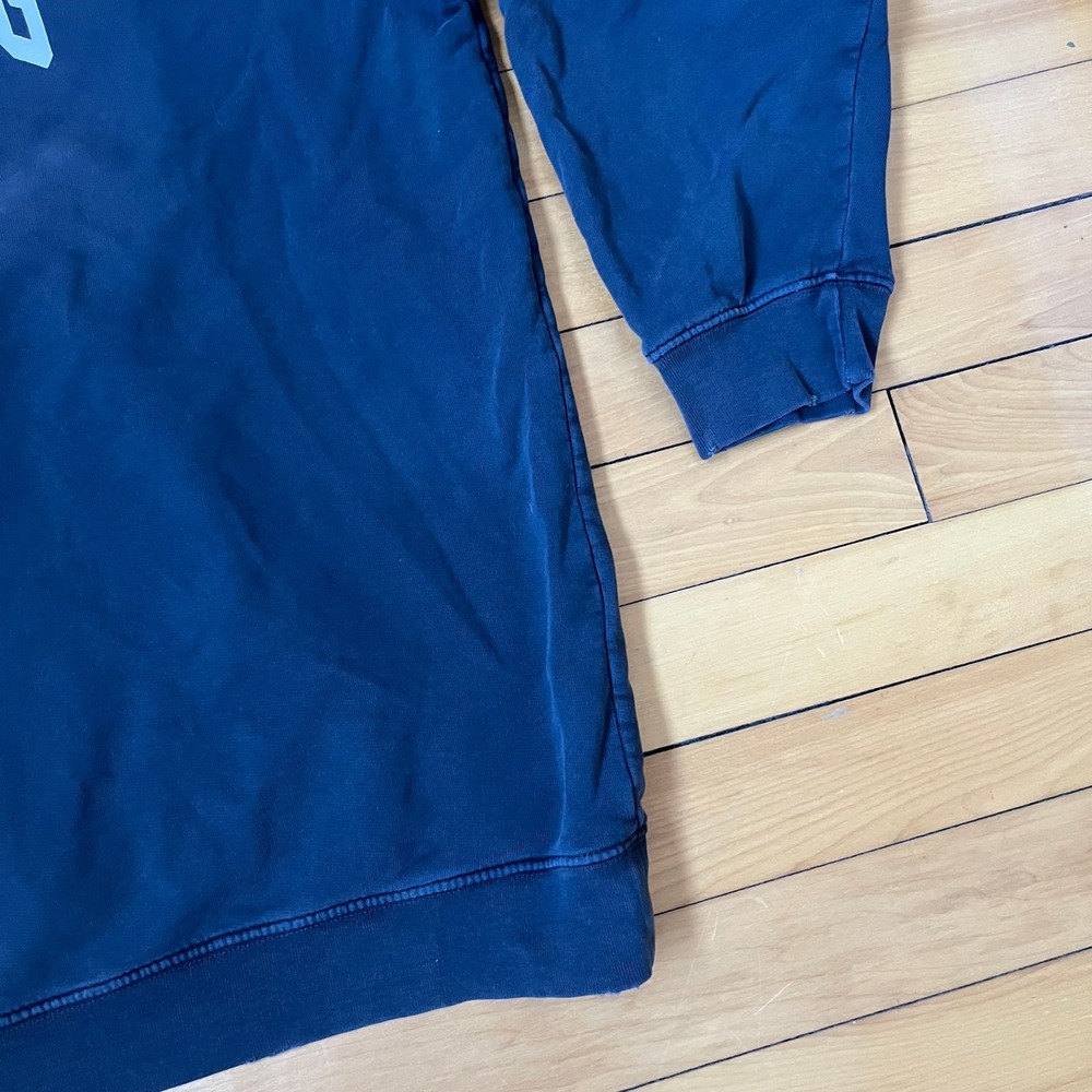 Anine Bing Navy Blue Oversized Graphic Logo Crew Neck Sweatshirt Distressed - Picture 5 of 12
